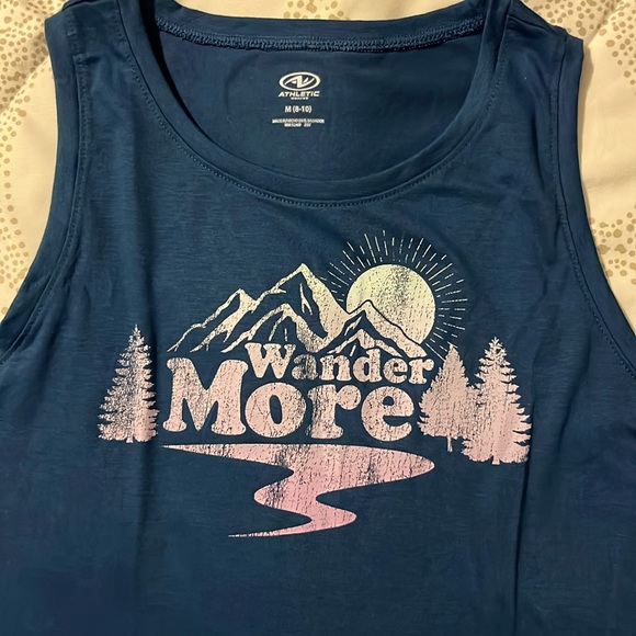 Athletic Works Women’s Graphic Print Sleeveless Blue Activewear Tank Sz M (8-10) - Picture 4 of 9